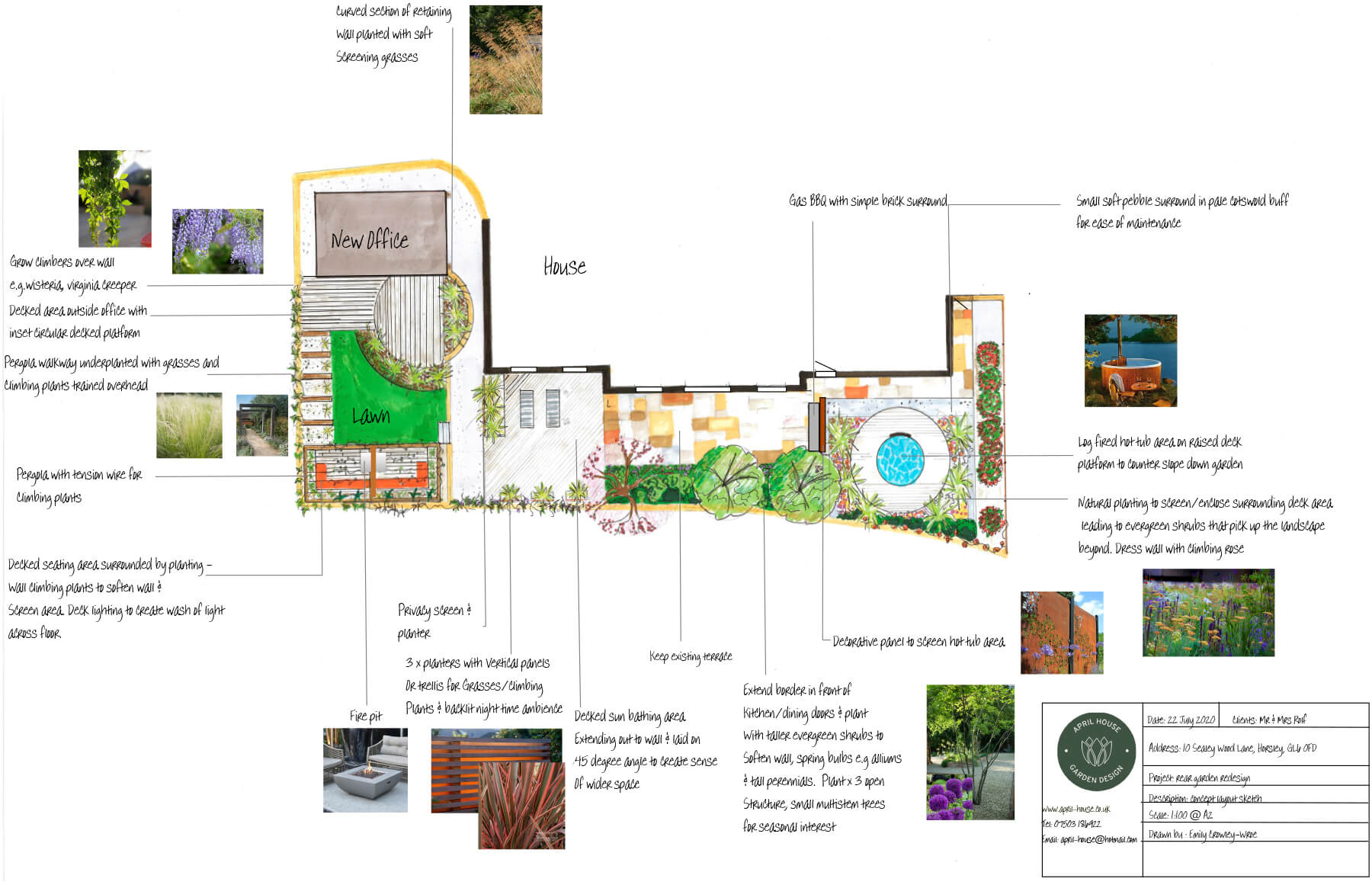 An example of a design concept drawing for a new-build garden